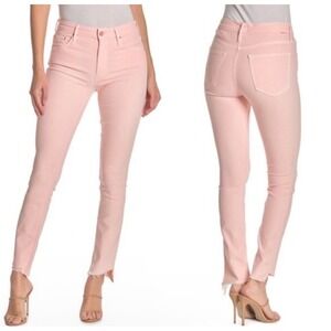 MOTHER Pants Womens 27 The Looker Ankle Step Fray So Far Gone Pink Career Spring